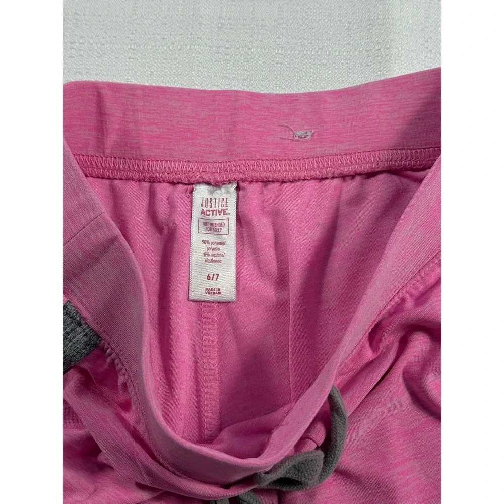 Justice Active‎ Girls Pink Gray Athletic Running Shorts Size 6/7